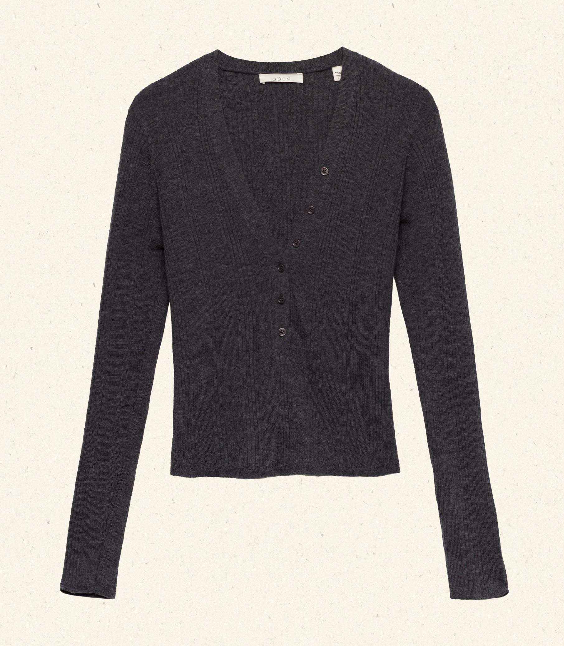ALBANIE TOP -- CHARCOAL GREY