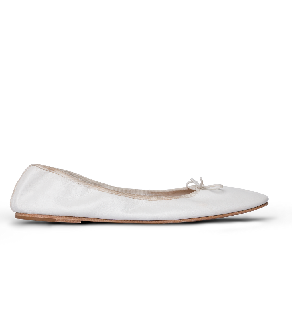 FIFI BALLET FLAT -- WHITE NAPPA