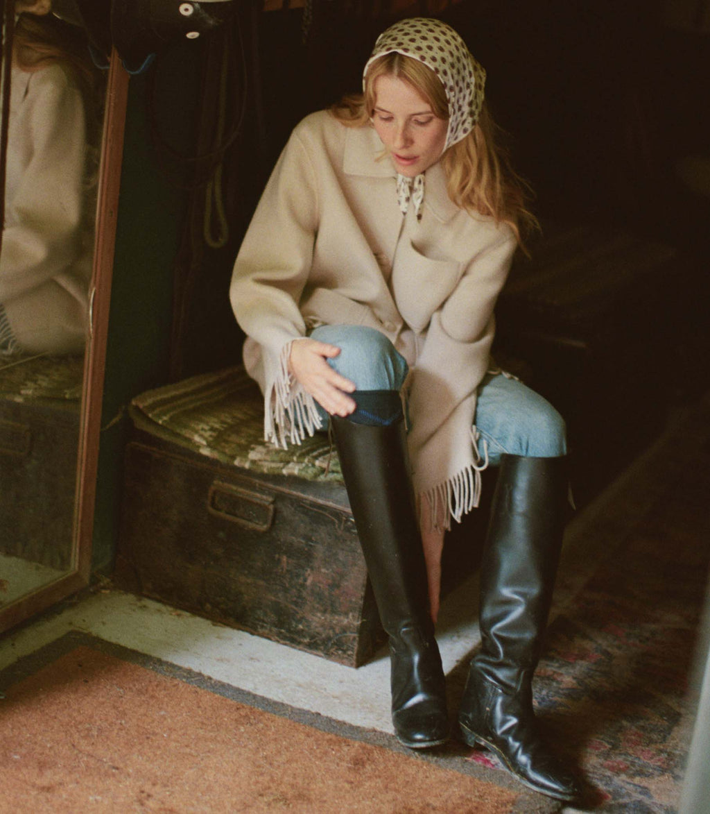 GERMAIN FRINGE COAT -- BUTTER CREAM
