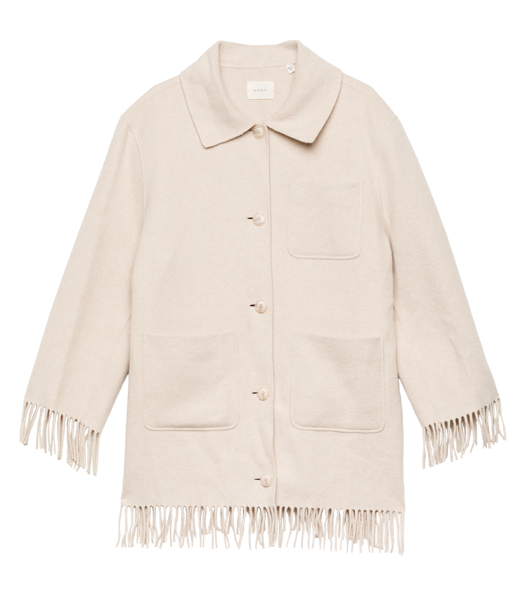 GERMAIN FRINGE COAT -- BUTTER CREAM