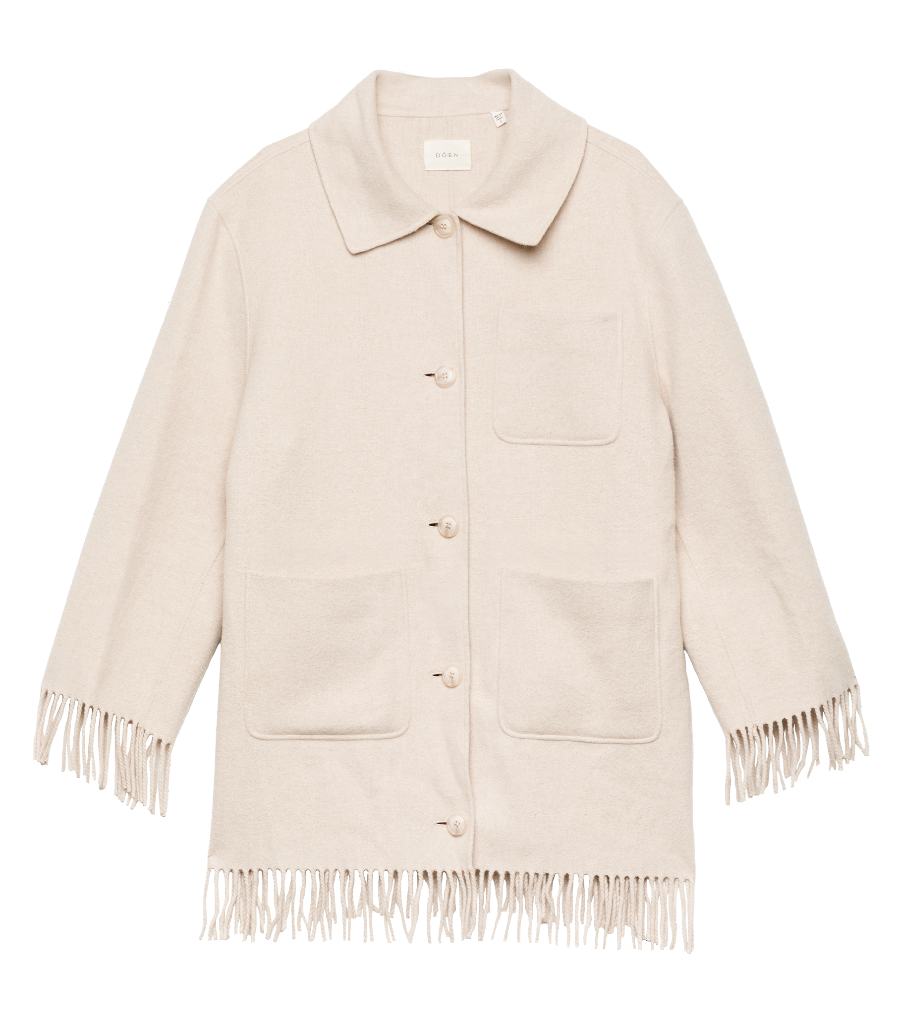GERMAIN FRINGE COAT -- BUTTER CREAM