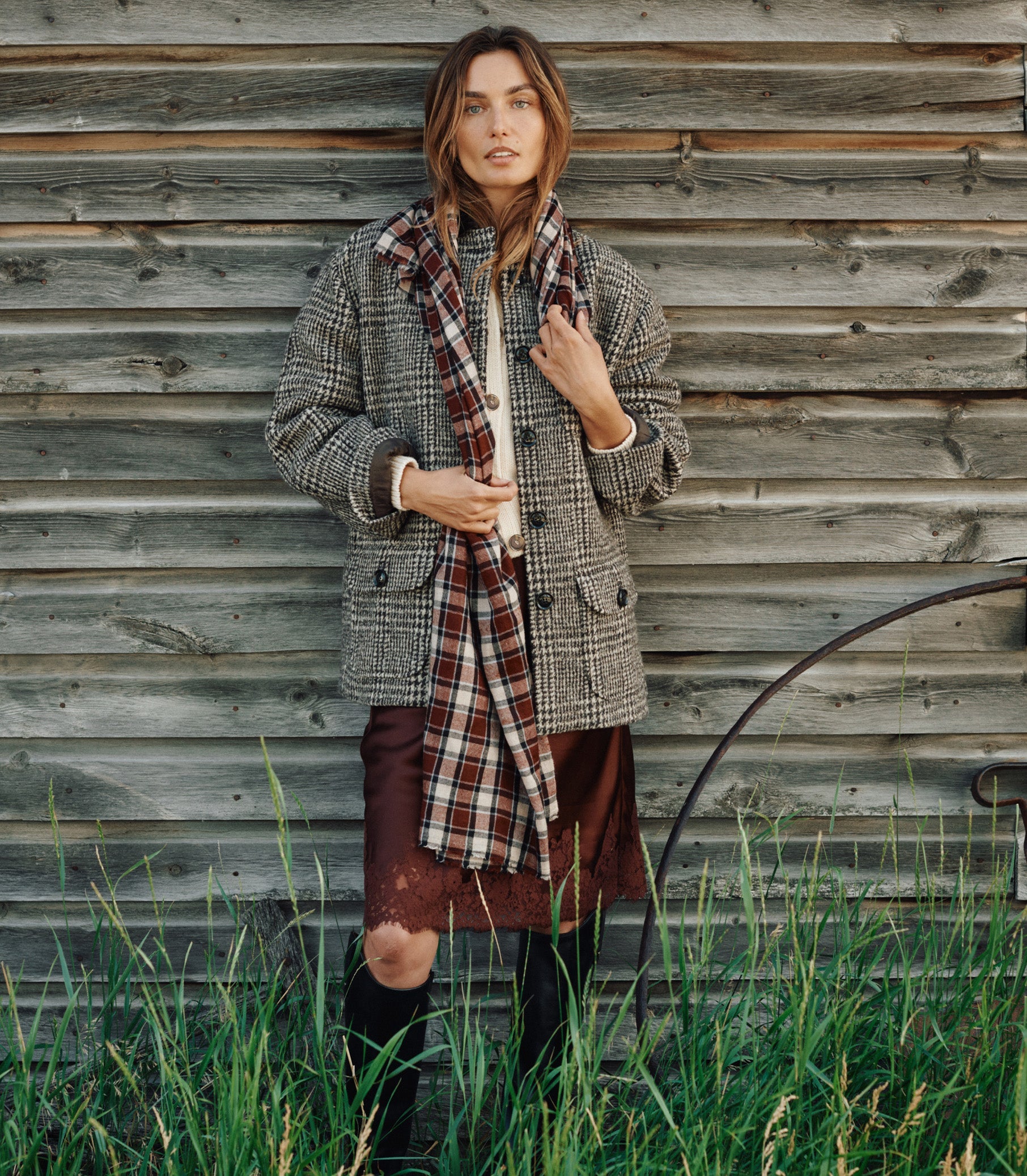 LANGSTON JACKET -- LASCELLE HOUNDSTOOTH CHECK