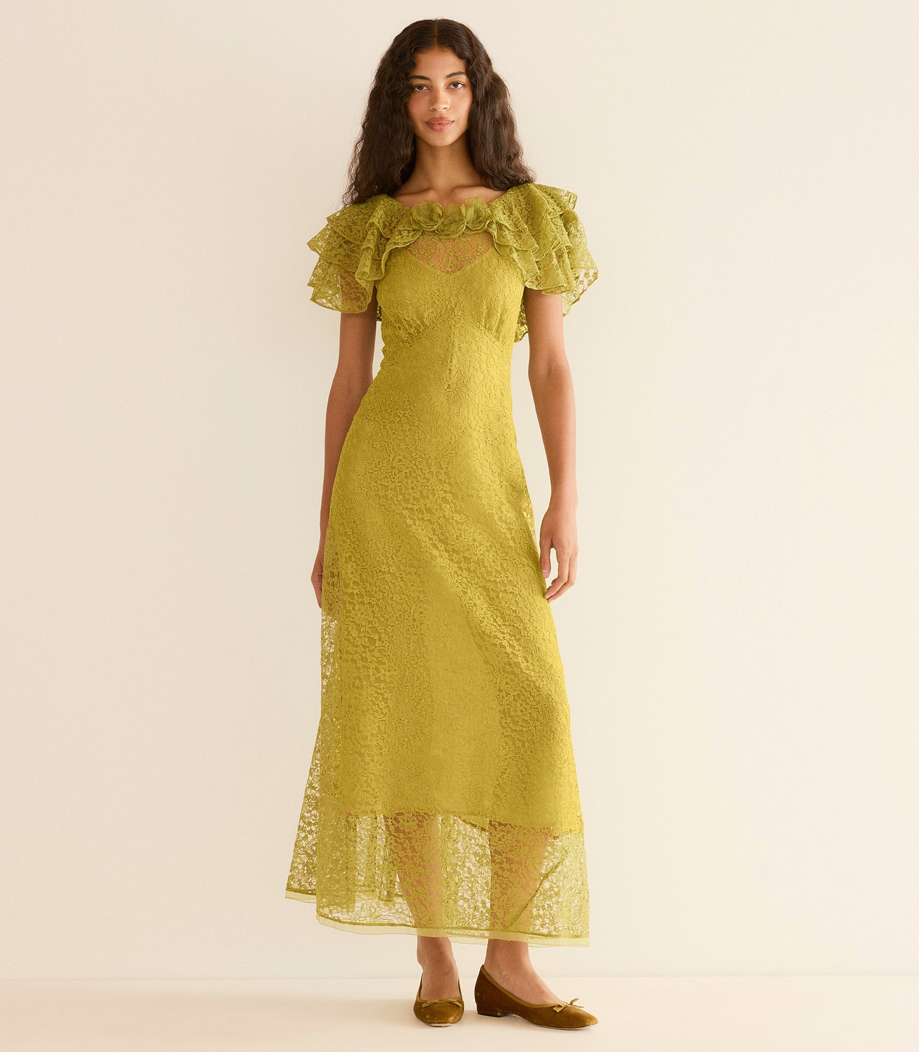 NEVARA DRESS -- GREEN TEA