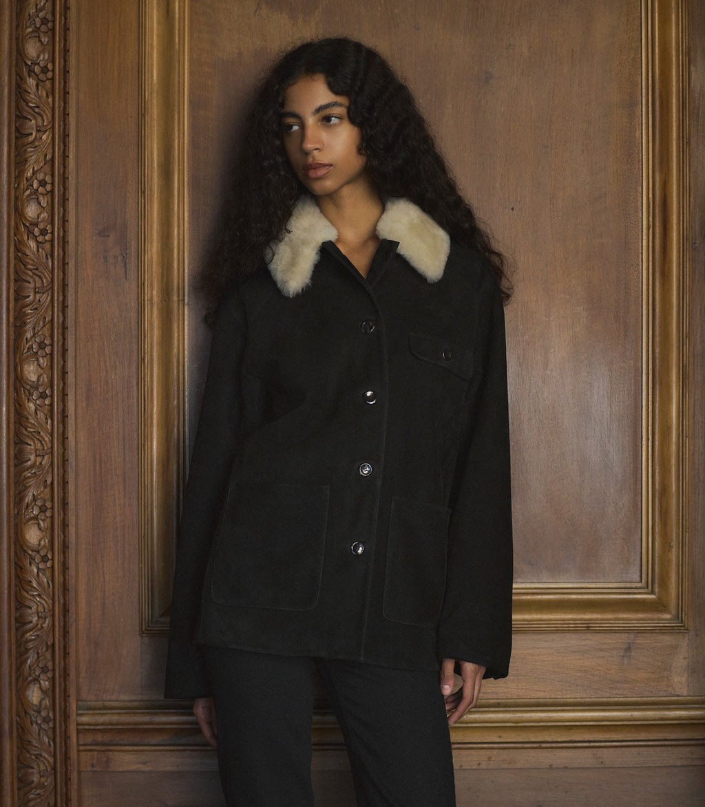 NOLAN SUEDE JACKET -- BLACK