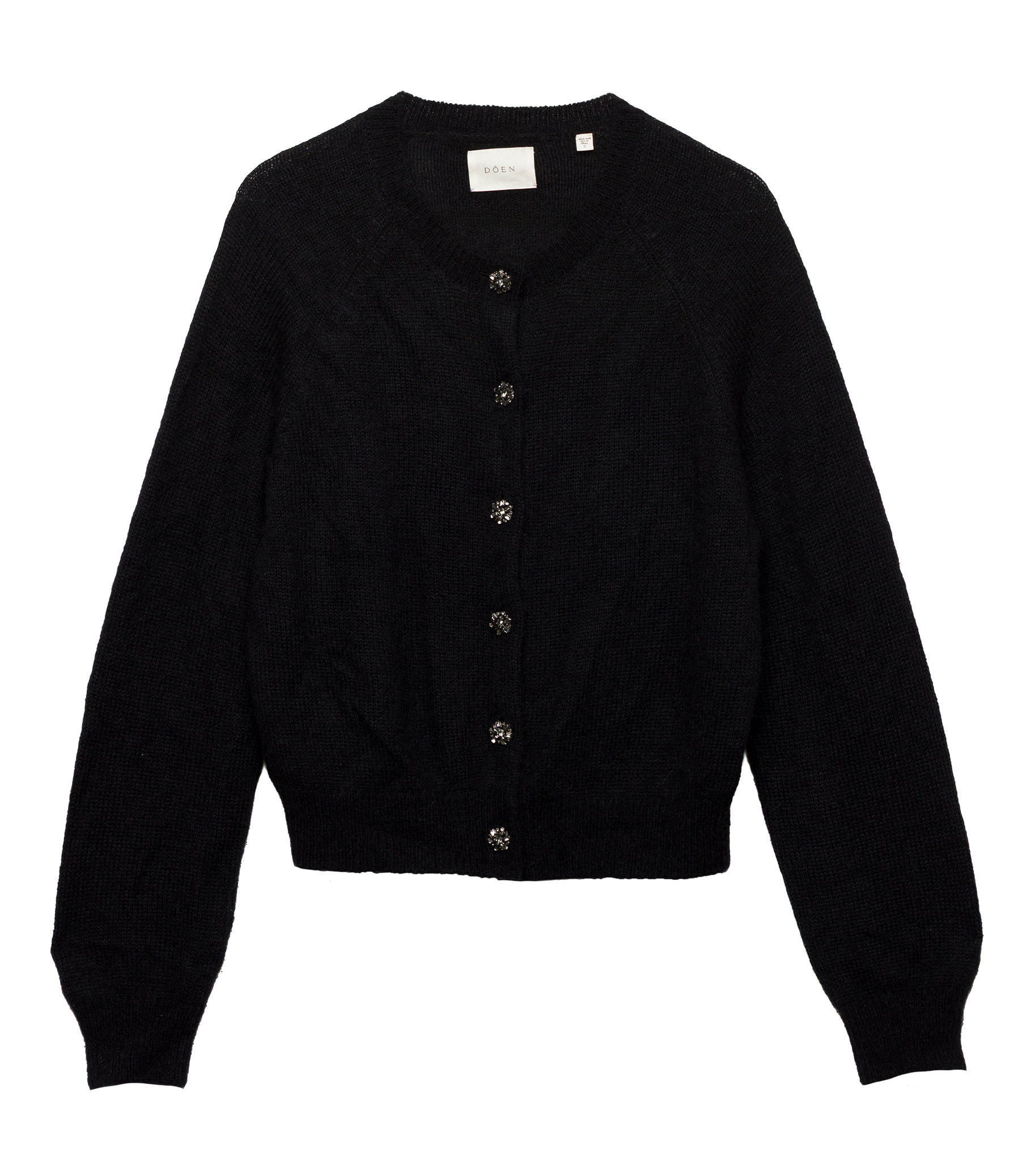 PETRA CRYSTAL CARDIGAN -- BLACK